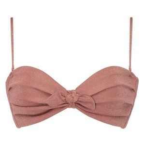 Mauve Sparkle Cabana Strapless Bikini Top & Bottoms